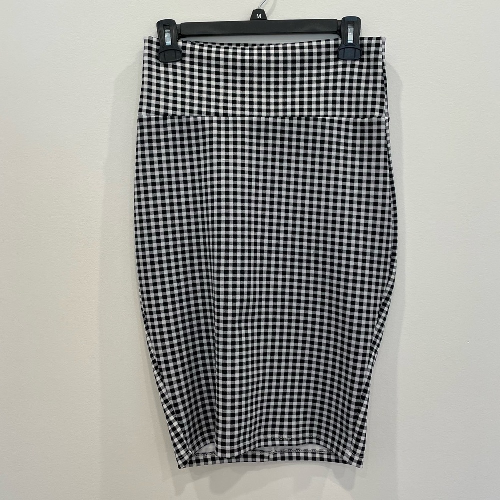✨ Silhouette NYC Women's gingham midi black & white pencil skirt size M